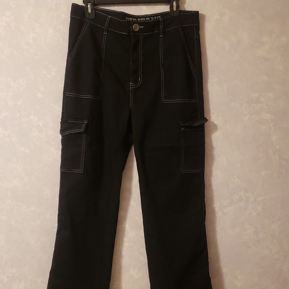 Womens Black Cargo Pants Rocker Pants V I P Jeans